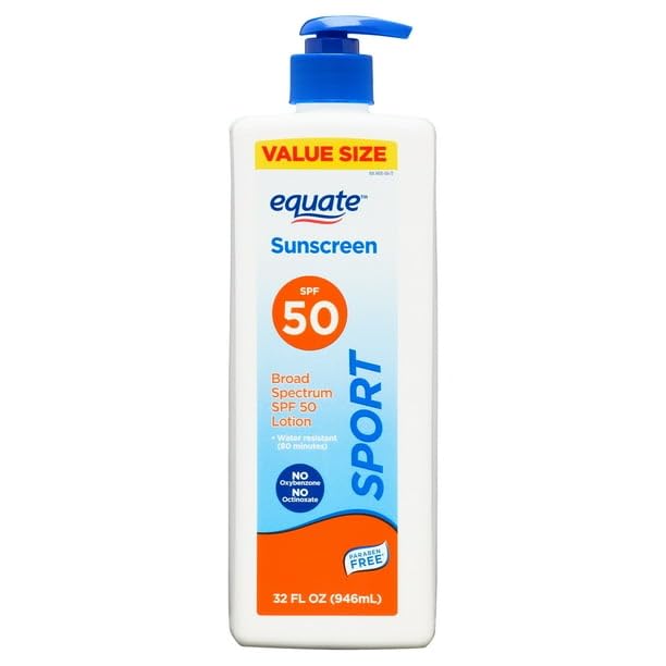 Sport Broad Spectrum Sunscreen Value Size, SPF 50, 32 Fl Oz, Octinoxate, Oxybenzone, And Paraben-Free Formula, 32 Fl Oz Value Sized Bottle With Pump Sport Broad