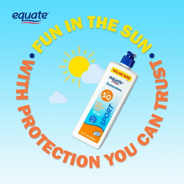 Sport Broad Spectrum Sunscreen Value Size, SPF 50, 32 Fl Oz, Octinoxate, Oxybenzone, And Paraben-Free Formula, 32 Fl Oz Value Sized Bottle With Pump Sport Broad