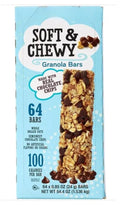 Soft & Chewy Granola Bars with Chocolate Chips, Whole Rolled Oats – Quality Kirkland – Individually Wrapped, 0.85 oz, 64 Count + Edlvs Sticker