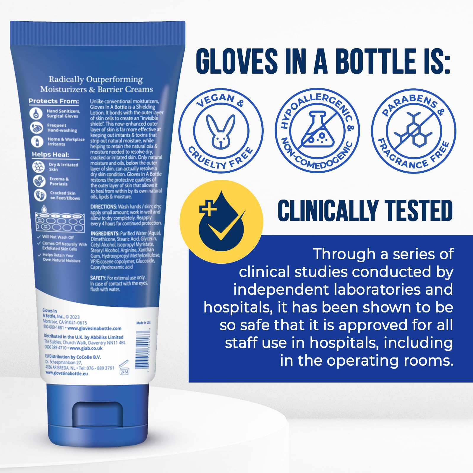 Gloves In A Bottle Title Psoriasis Eczema Relief Hand Lotion Travel Size - Shielding Lotion for Women, Men, 6 months old or older babies - Cracked Hands Repair Cream - 3.4 oz
