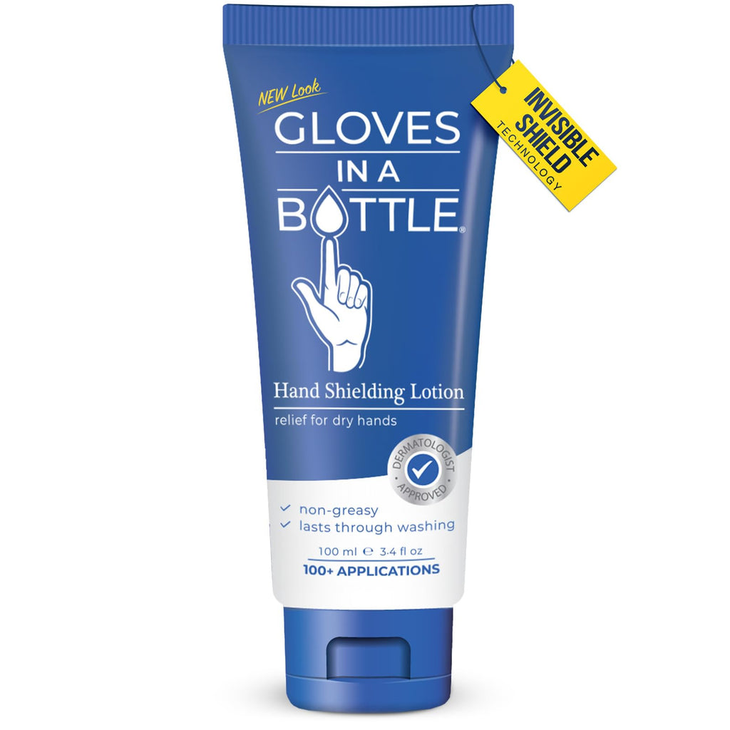 Gloves In A Bottle Title Psoriasis Eczema Relief Hand Lotion Travel Size - Shielding Lotion for Women, Men, 6 months old or older babies - Cracked Hands Repair Cream - 3.4 oz