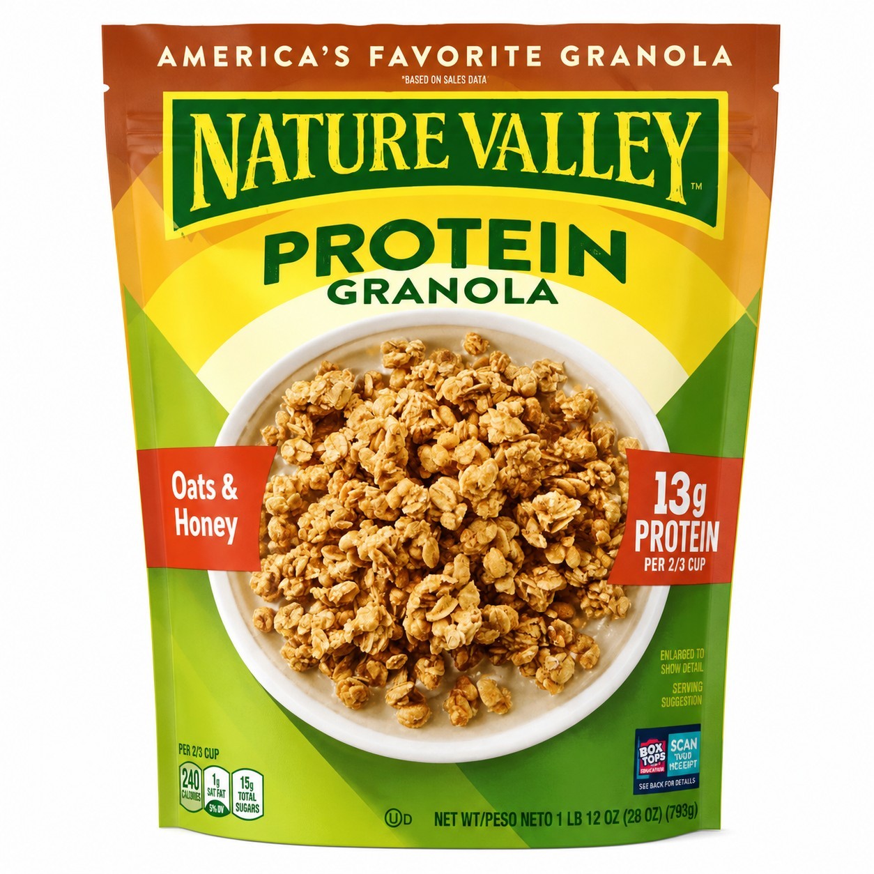 Nature Valley Protein Granola Oats & Honey – 28 oz Resealable Bag