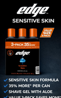 Edge Sensitive Skin Shave Gel with Aloe 3-Pack, 9.5 oz Each, 
