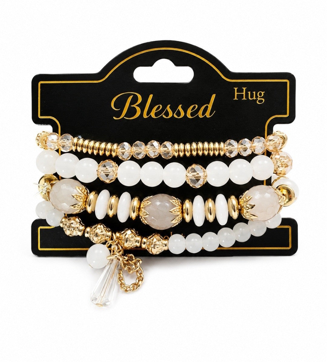 Yellow 4-Piece Vintage Heart Tree Pendant Bracelet Set One Size