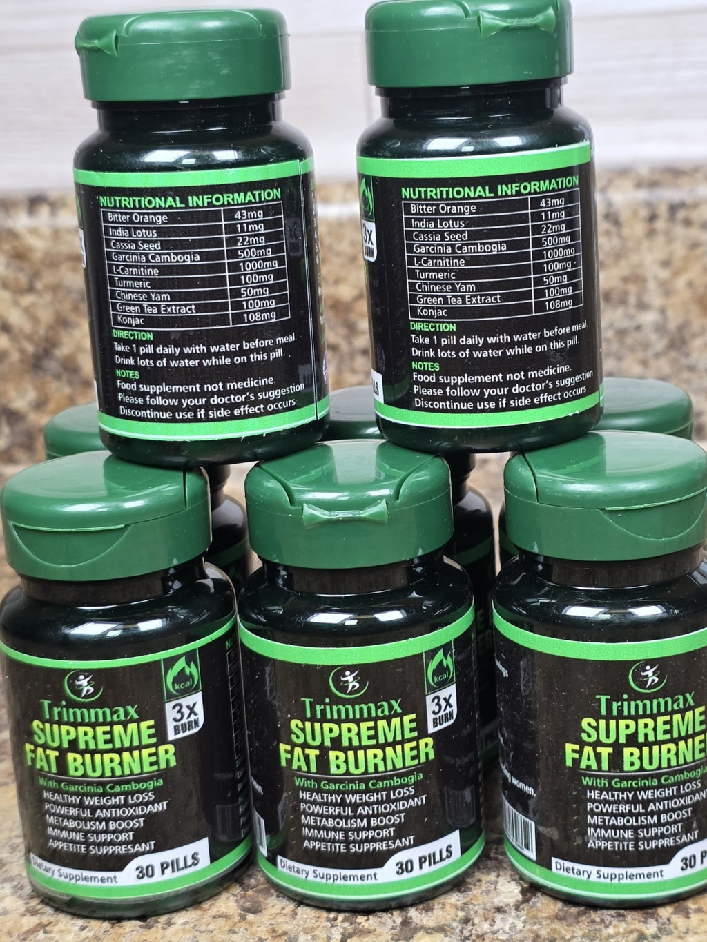 Trimmax Supreme Fat Burner Weight Loss Supplement 30 Pills Garcinia L-Carnitine