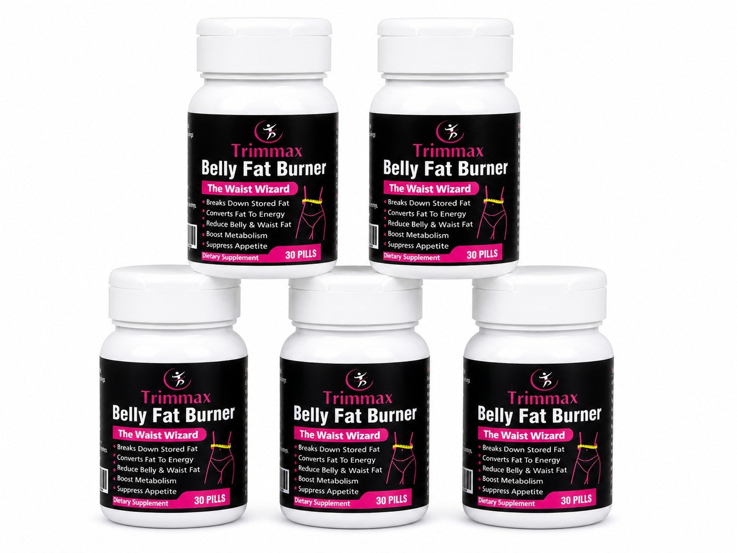 Trimmax Belly Fat Burner Supplement 30 Capsules L-carnitine Green Tea Garcinia