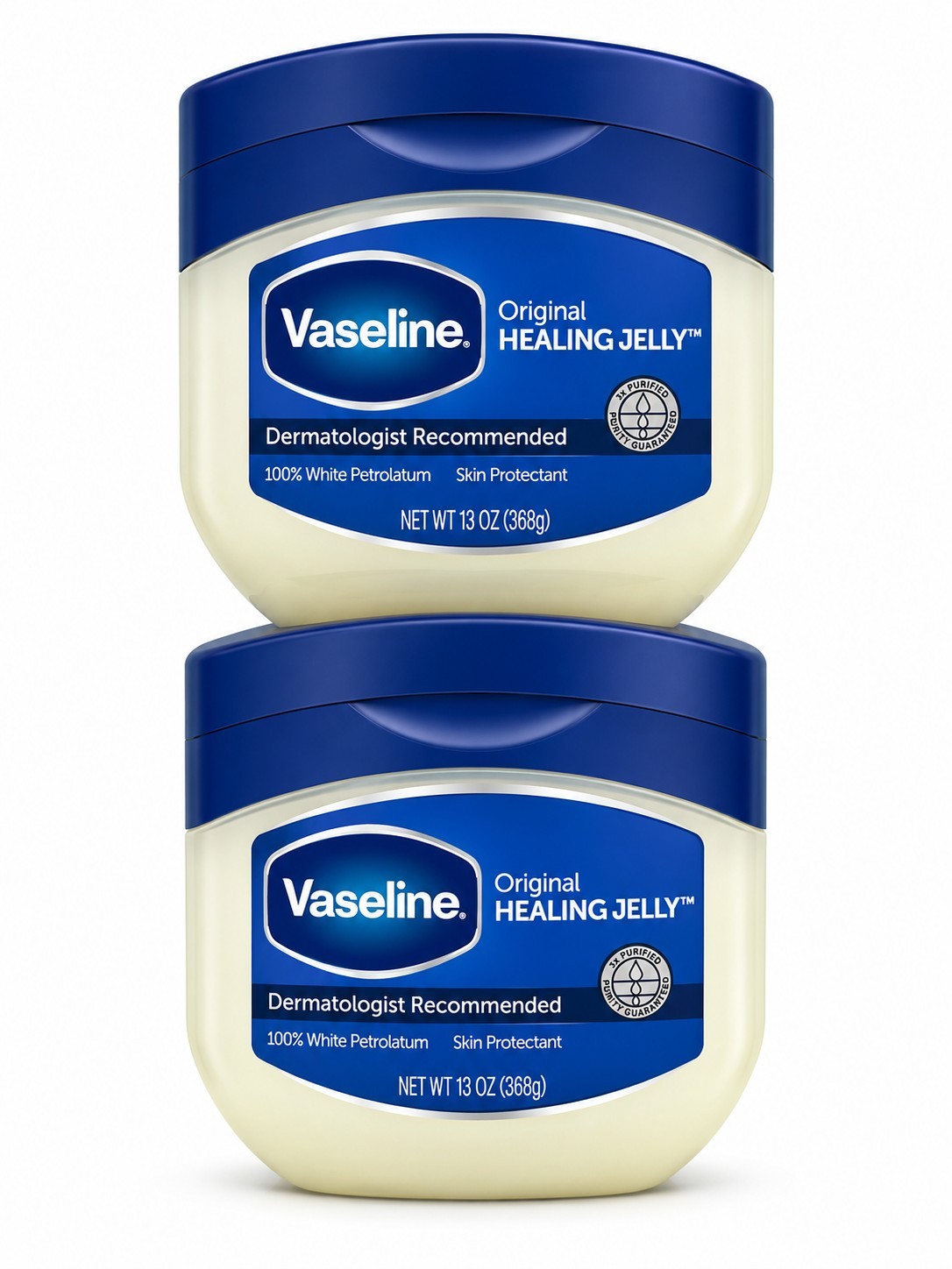 Vaseline Petroleum Jelly 2PK Unscented, Skin Dryness Relief, 1.75 oz