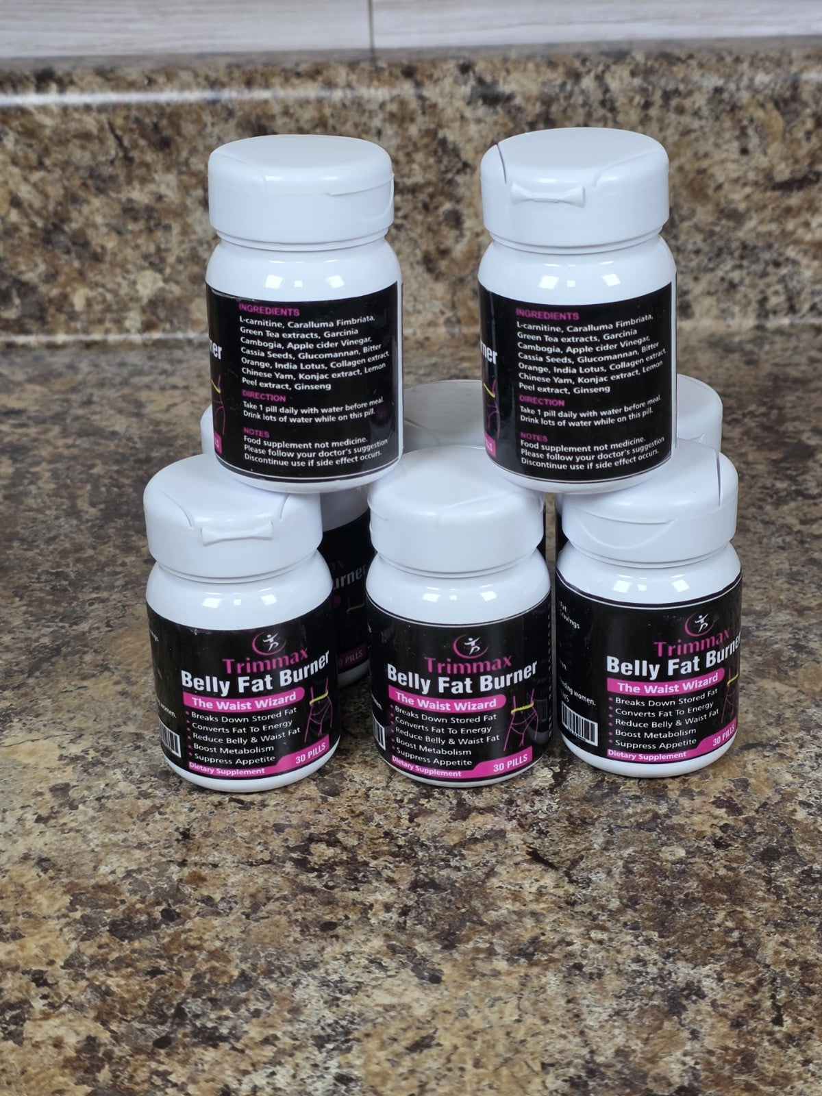 Trimmax Belly Fat Burner Supplement 30 Capsules L-Carnitine Green Tea Garcinia