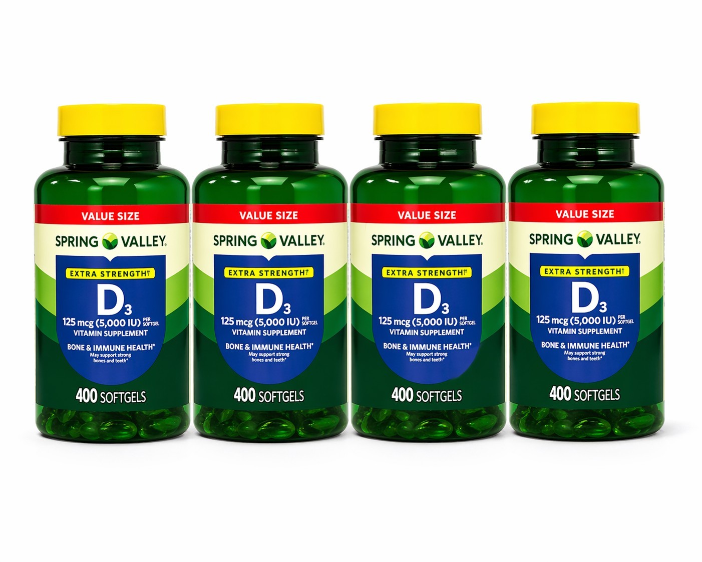 Spring Valley Vitamin D3 Softgels 125 mcg per Softgel 5,000 IU 400 Ct