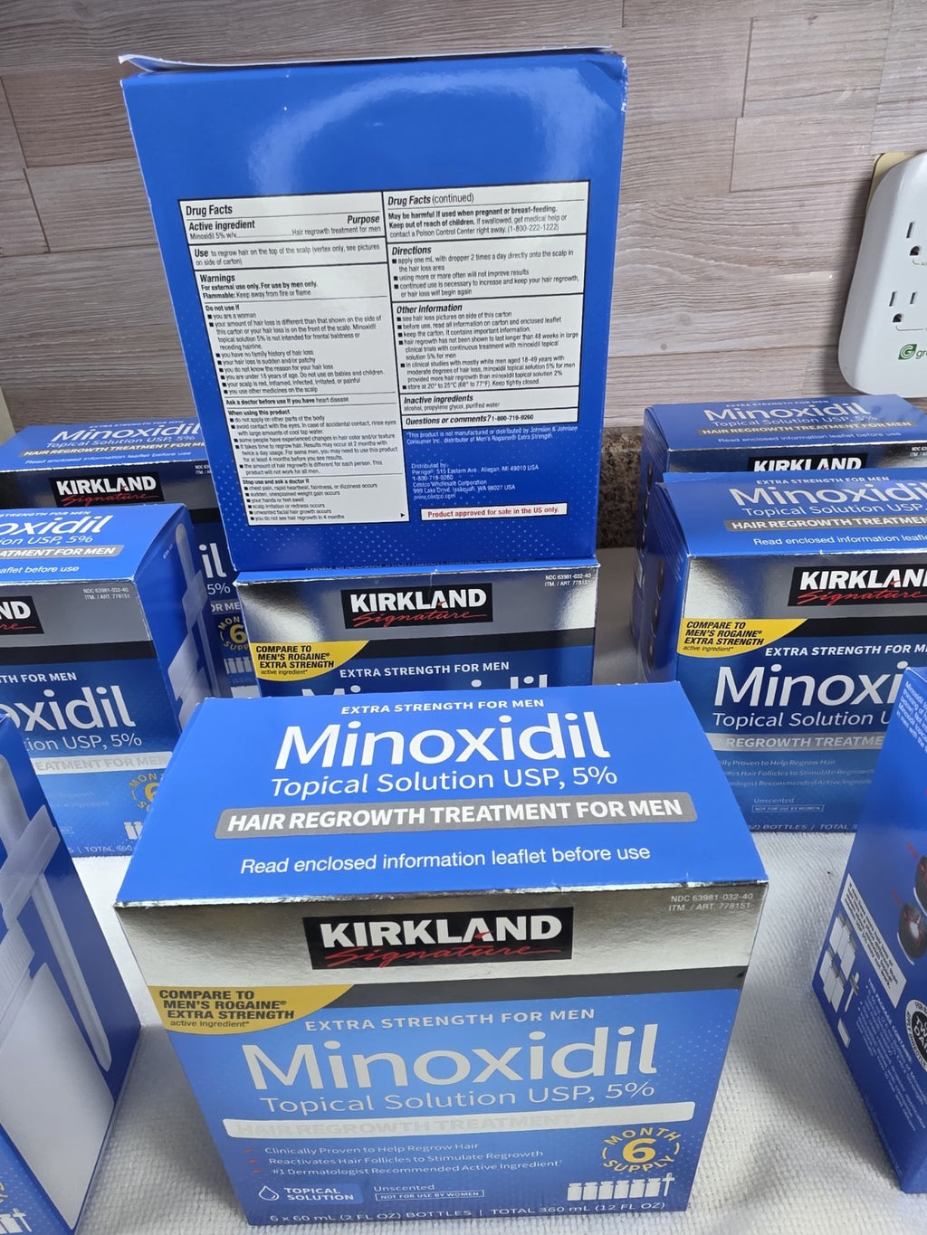 Kirkland Signature Minoxidil 5% Men Unscented Liquid Hair Growth 6 Month 6x60mL