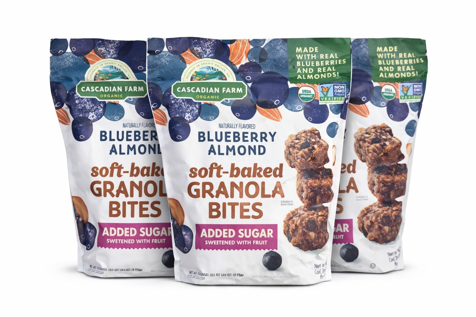 Cascadian Farm Organic Granola Bites Blueberry Almond Soft Baked Snack