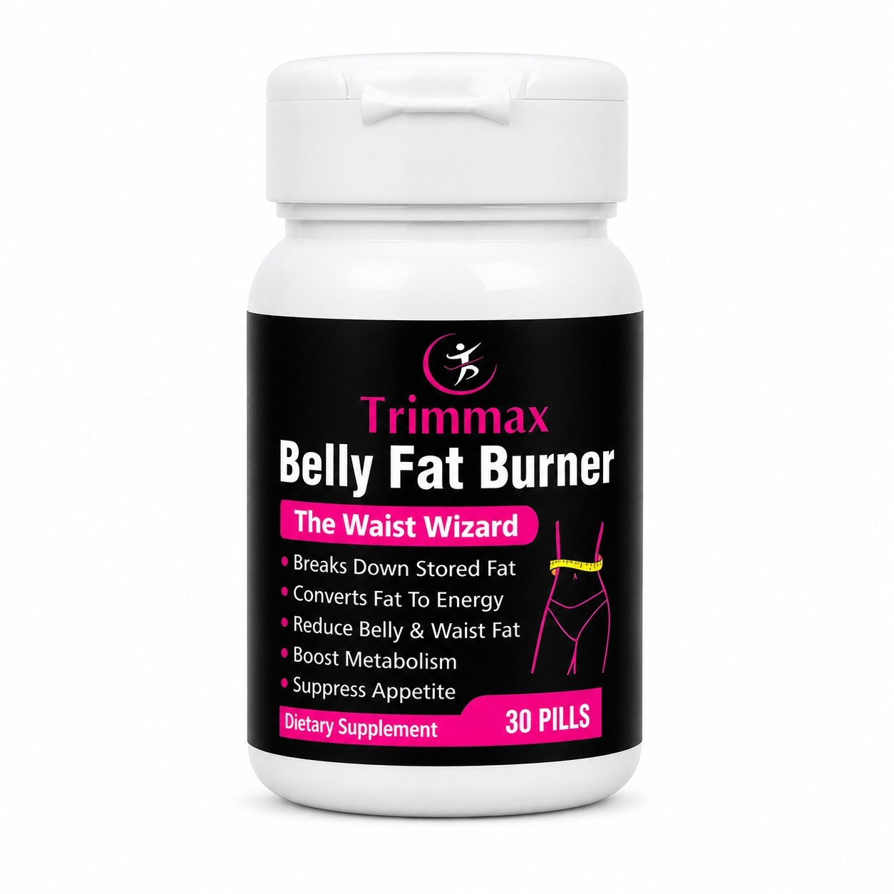 Trimmax Belly Fat Burner Supplement 30 Capsules L-carnitine Green Tea Garcinia