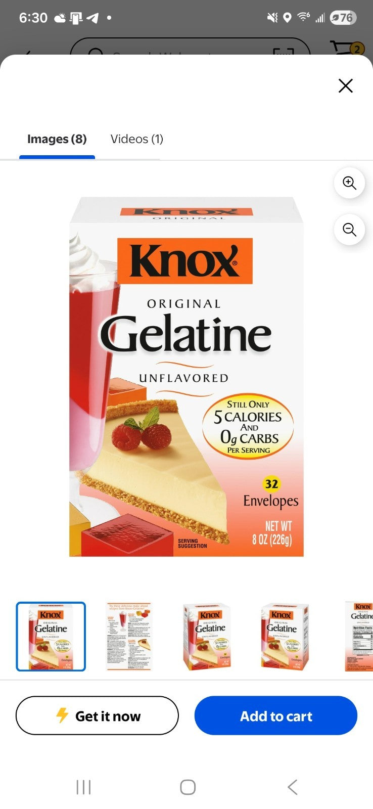 Knox Original Unflavored Gelatin (32 Ct Packets)~(2 packs)