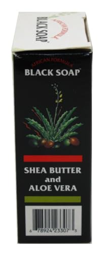 African Formula Black Soap 3.5 Ounce Shea Butter & Aloe Vera (Pack of 3)
