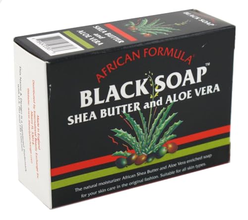 African Formula Black Soap 3.5 Ounce Shea Butter & Aloe Vera (Pack of 3)