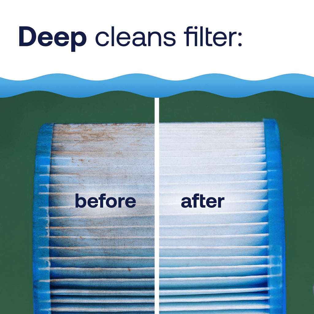 HTH Spa 86123 Filter Cleaner, Spa & Hot Tub Chemical Deep Cleans Filter, Extends Filter Life, 16 oz