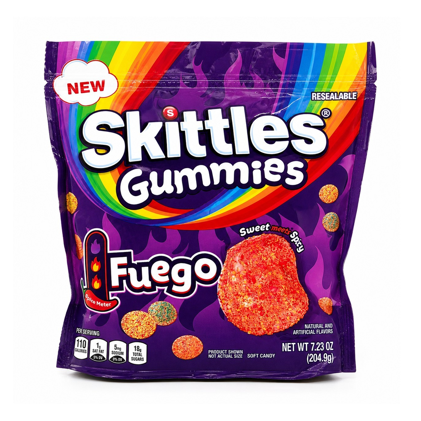 Skittles Gummies Fuego Sweet & Spicy Gummy Candy 7.23 oz Bag