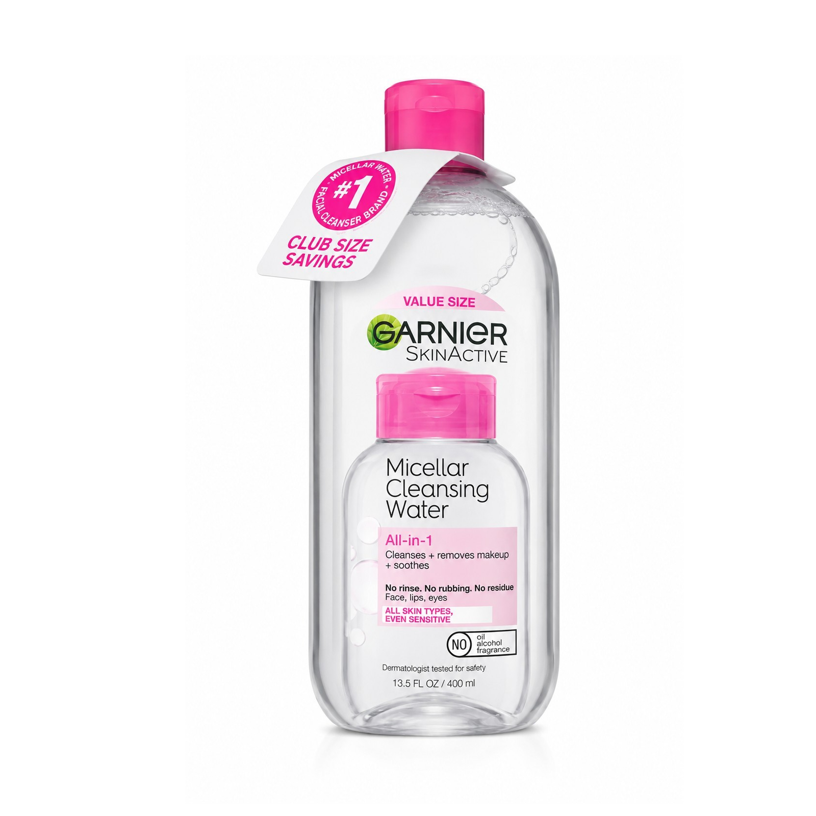 Garnier SkinActive Micellar Cleansing Water Value Size, 13.5 fl oz / 400 ml