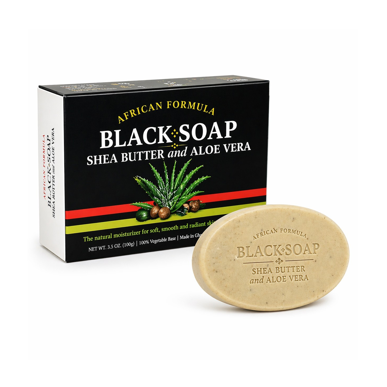 African Formula Black Soap Shea Butter Aloe Vera Body Bar Soap 3.5 oz