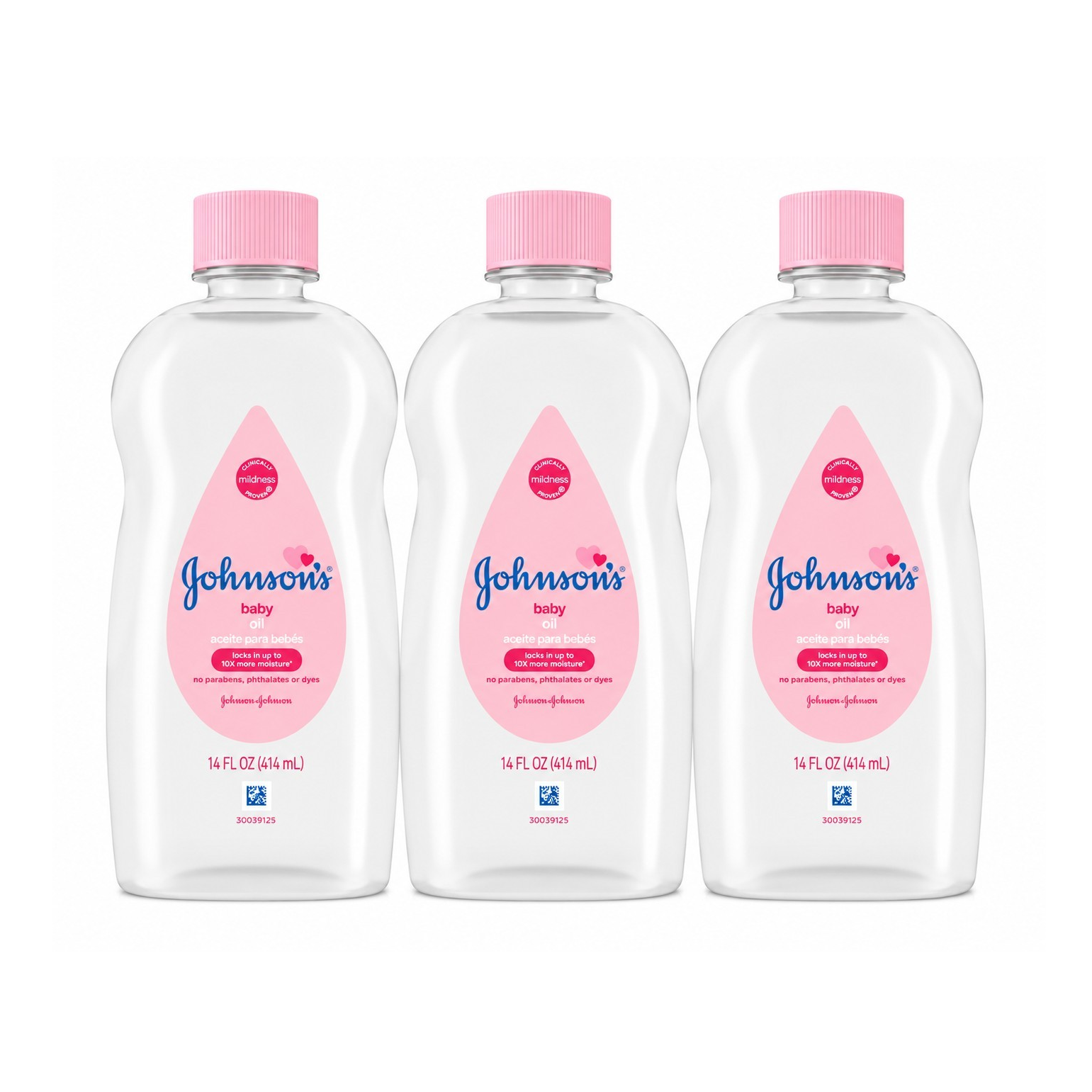 Johnson's Baby Oil 14 fl oz 3 Pack Model 30039125 Gentle Care for Babies
