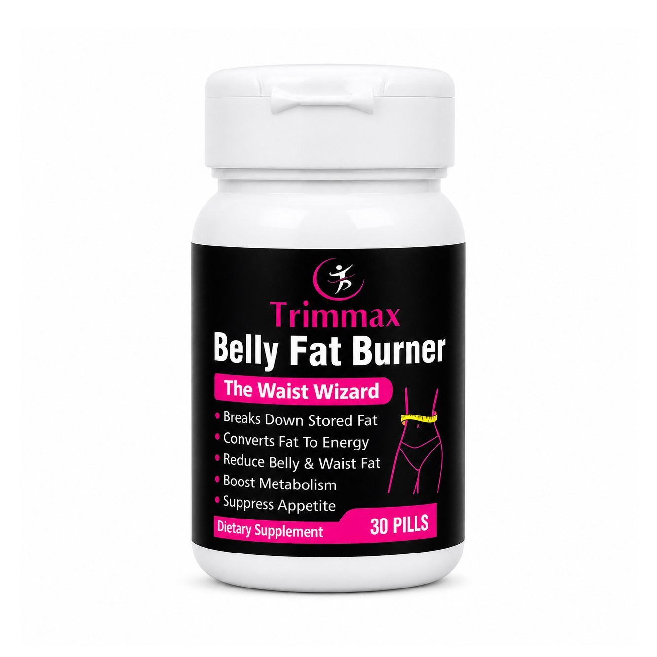 Trimmax Belly Fat Burner Supplement 30 Capsules L-carnitine Green Tea Garcinia