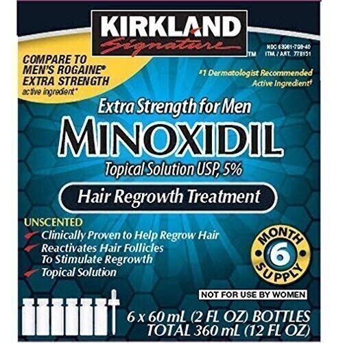 Kirkland Minoxidil 5% Extra Strength Men 6 Month Supply Hair Regrowth EXP 05/27+